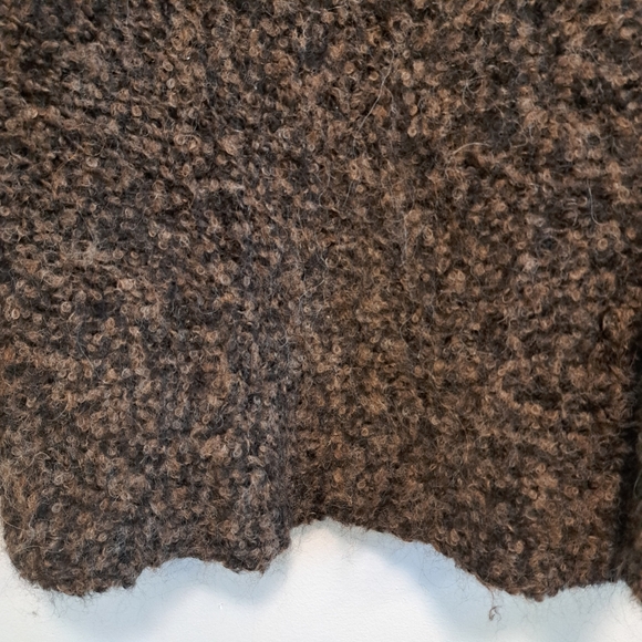 Free People She's All That Turtleneck Sweater Brown Alpaca Oversized Boho Size S - Picture 9 of 12